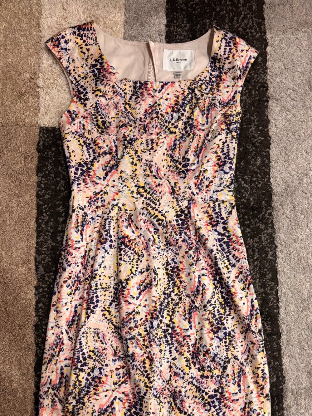 LK Bennett Floral Sleeveless Fitted Dress | Feminine Elegant Work Occasion Dress